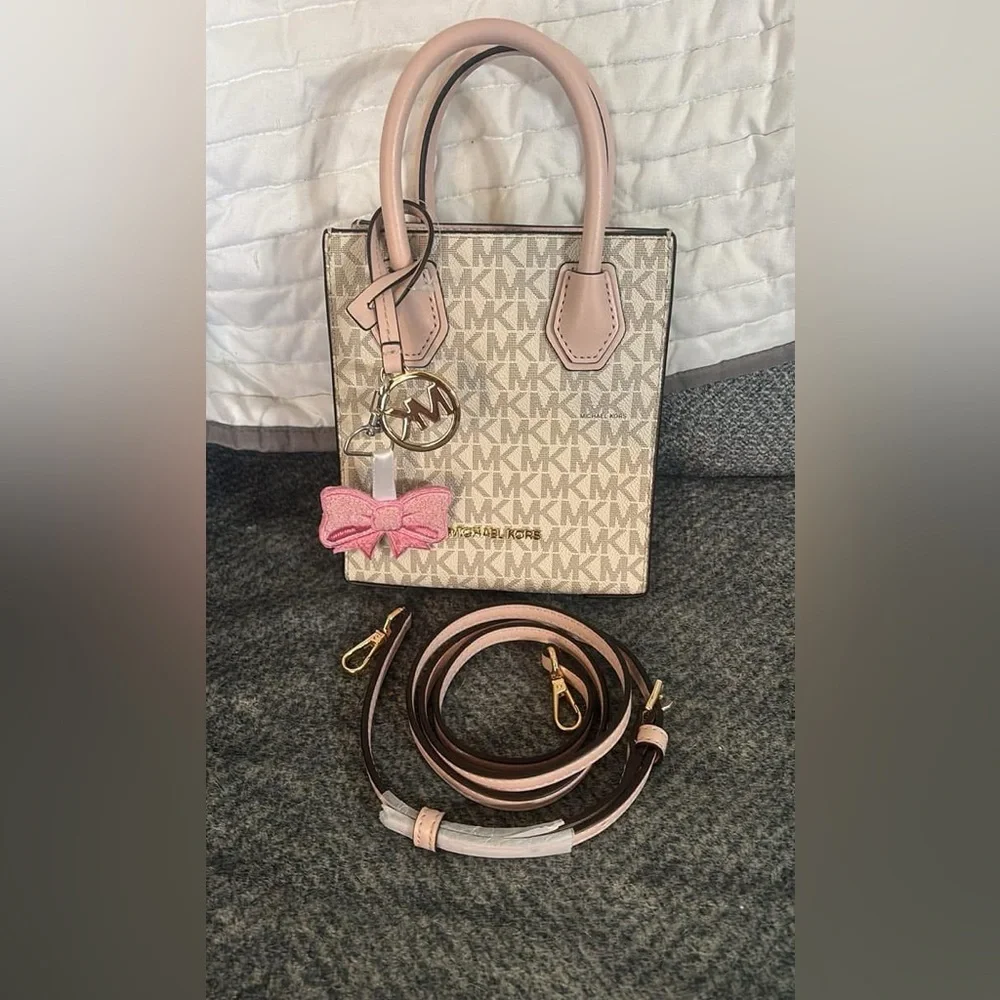 Michael Kors Pink & Beige Mini Crossbody